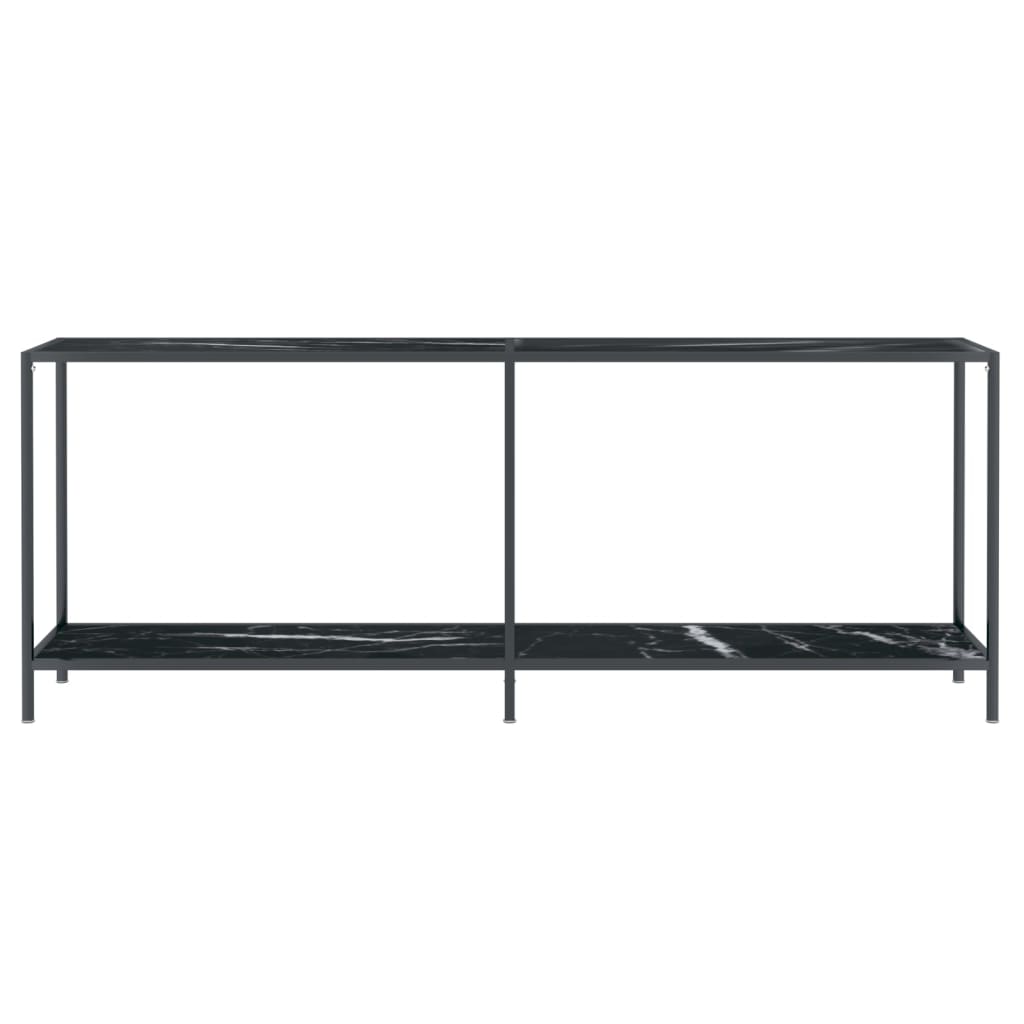 Console Table Black 200x35x75.5 cm Tempered Glass
